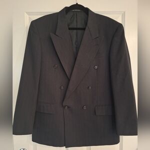 Pierre Balmain‎ Dark Gray Blazer 42R, Poluester Wool ** Double  Breasted